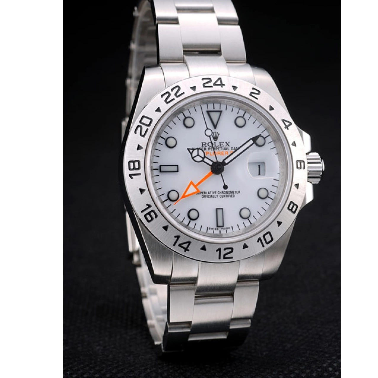 Aaa fake watches Steel Watch Bezel Stainless White Dial Explorer Rolex 0816